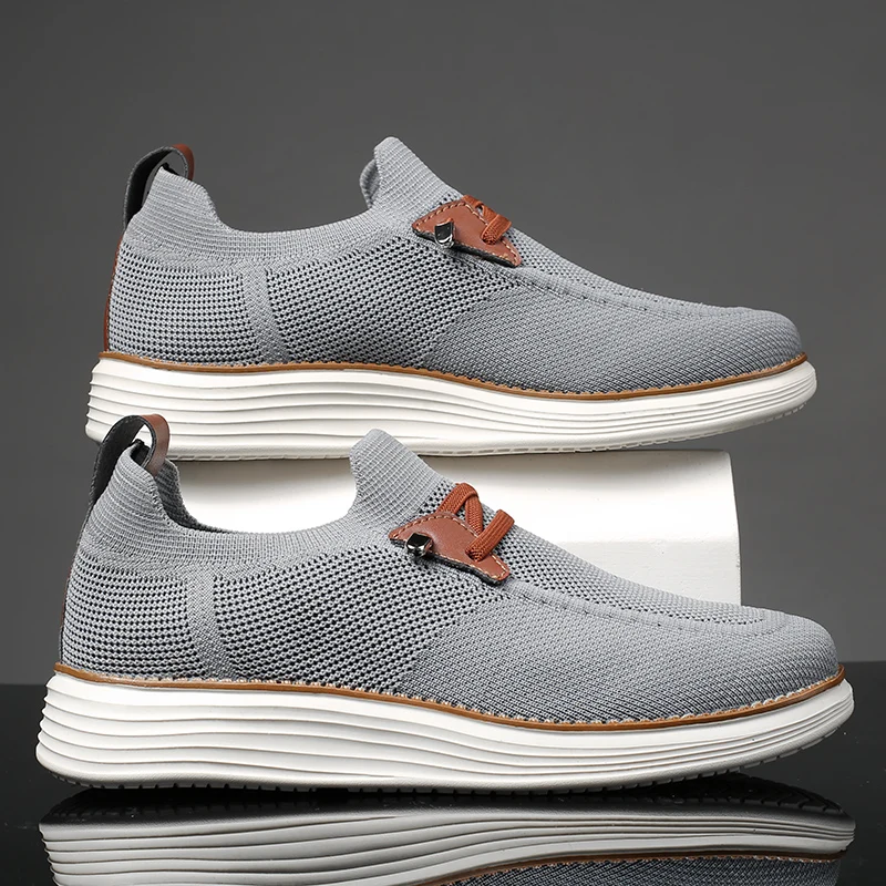 Men's Comfortable Breathable Mesh Running Shoes, Sports Sneakers, Thick Sole Shock Absorption, Foot Pain Relief for All-Day Comfort, Machine Washable