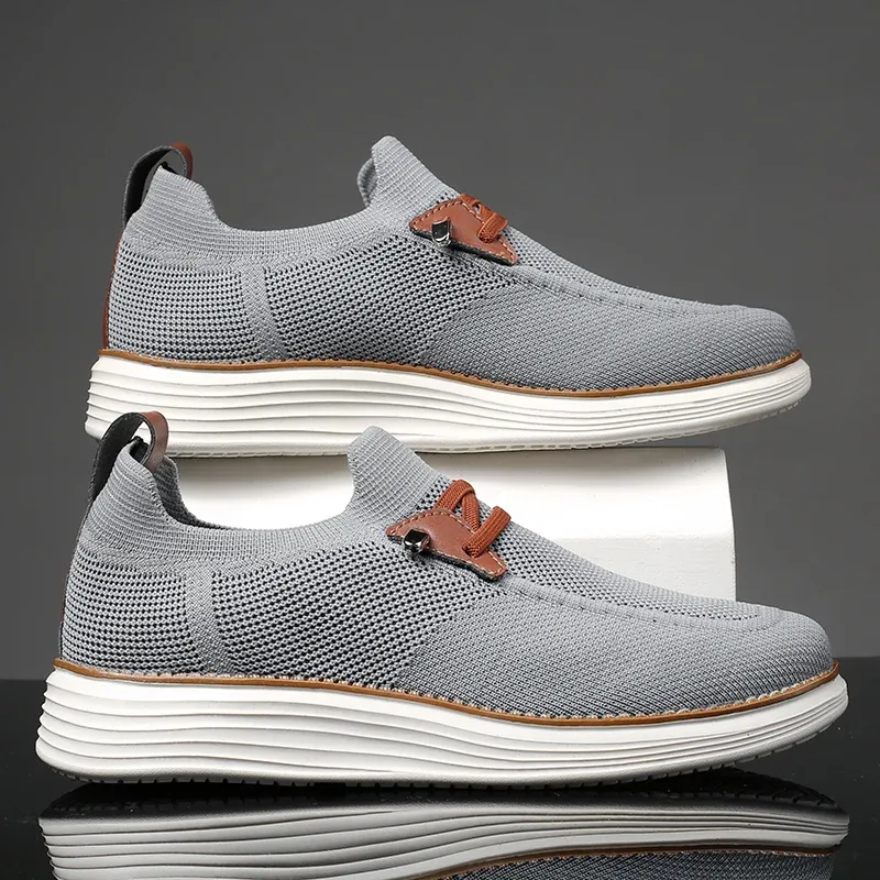 Men's Comfortable Breathable Mesh Running Shoes, Sports Sneakers, Thick Sole Shock Absorption, Foot Pain Relief for All-Day Comfort, Machine Washable