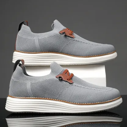 Men's Comfortable Breathable Mesh Running Shoes, Sports Sneakers, Thick Sole Shock Absorption, Foot Pain Relief for All-Day Comfort, Machine Washable