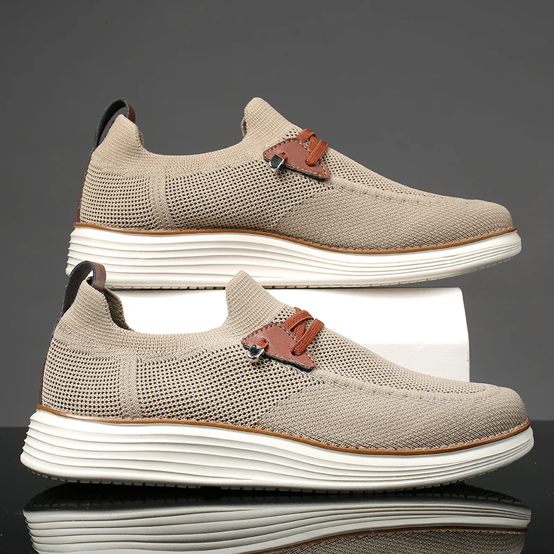 Men's Comfortable Breathable Mesh Running Shoes, Sports Sneakers, Thick Sole Shock Absorption, Foot Pain Relief for All-Day Comfort, Machine Washable