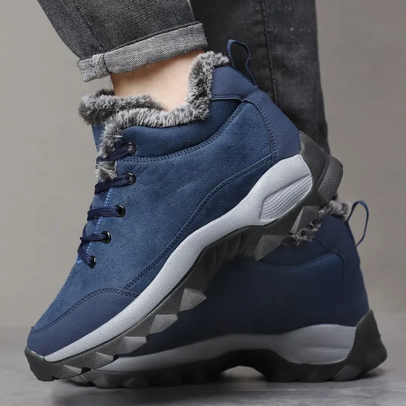 Men's Warm Fleece Snow Boots Waterproof Non-Slip Orthopedic Support Winter Boots