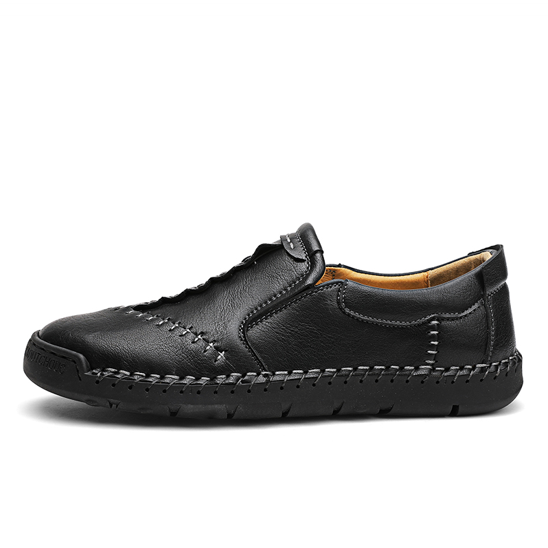Men's Leather Sneakers Slip On Walking Footwear