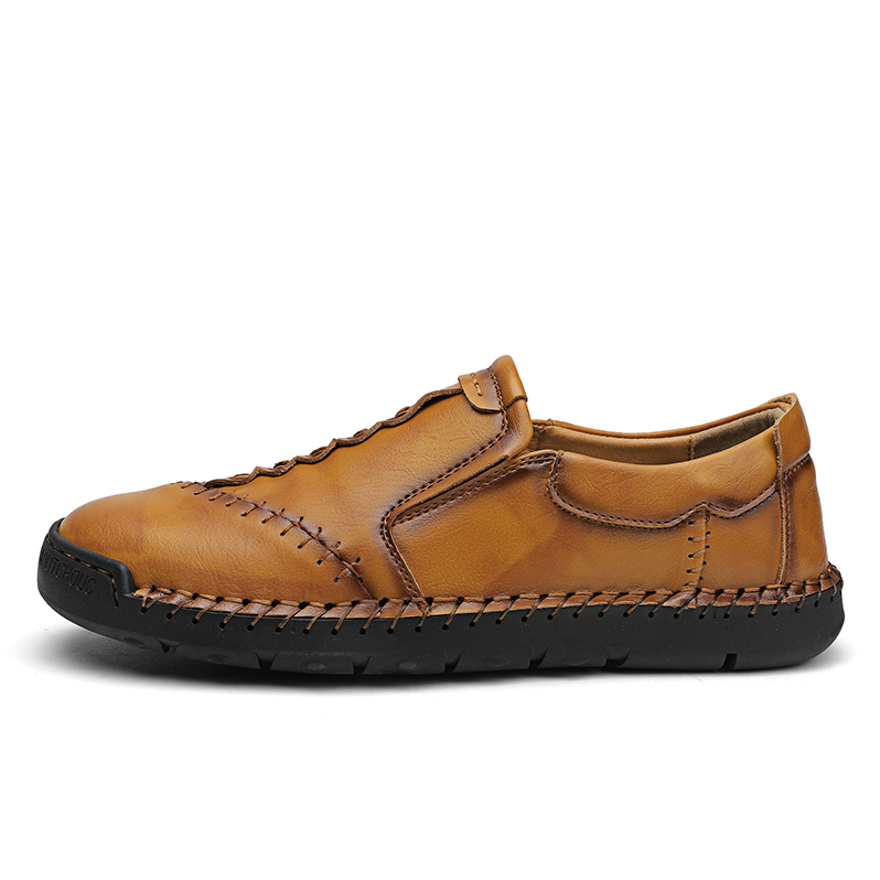 Men's Leather Sneakers Slip On Walking Footwear