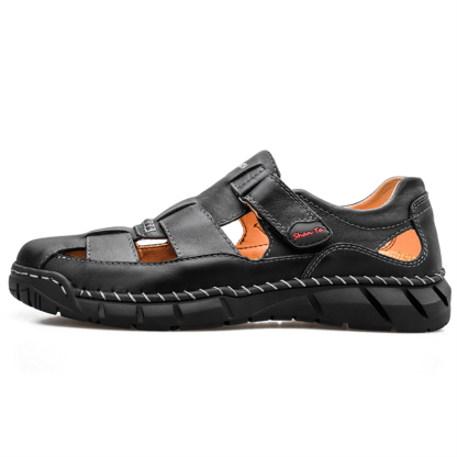 Mens Sport Sandals Closed Toe Outdoor Fisherman Shoes Leather Summer Beach Breathable Anti-Slip