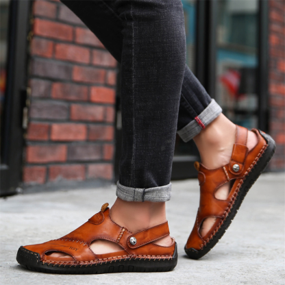 Large Size Soft Leather Men's Breathable Outdoor Sandals