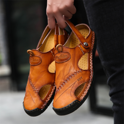 Large Size Soft Leather Men's Breathable Outdoor Sandals