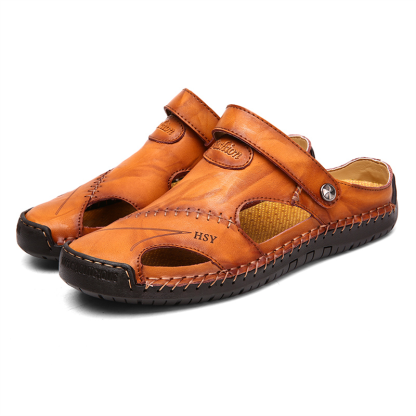 Large Size Soft Leather Men's Breathable Outdoor Sandals