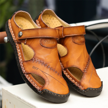 Large Size Soft Leather Men's Breathable Outdoor Sandals