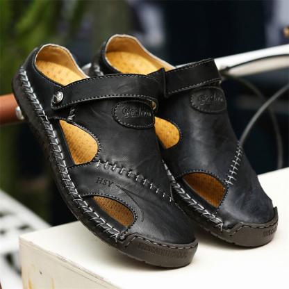 Large Size Soft Leather Men's Breathable Outdoor Sandals