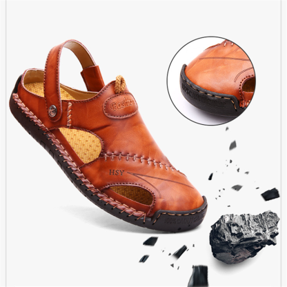 Large Size Soft Leather Men's Breathable Outdoor Sandals