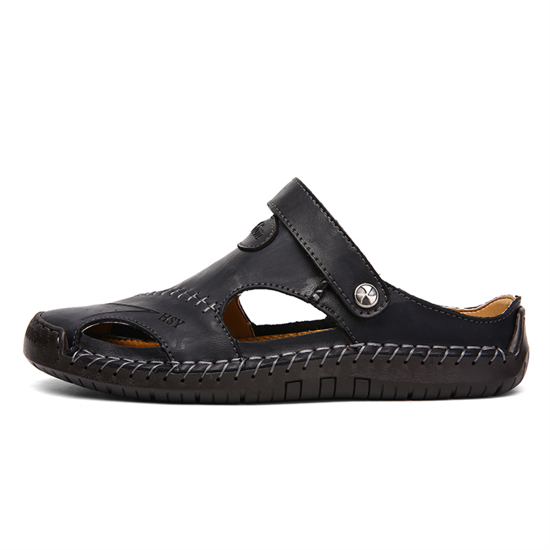 Large Size Soft Leather Men's Breathable Outdoor Sandals