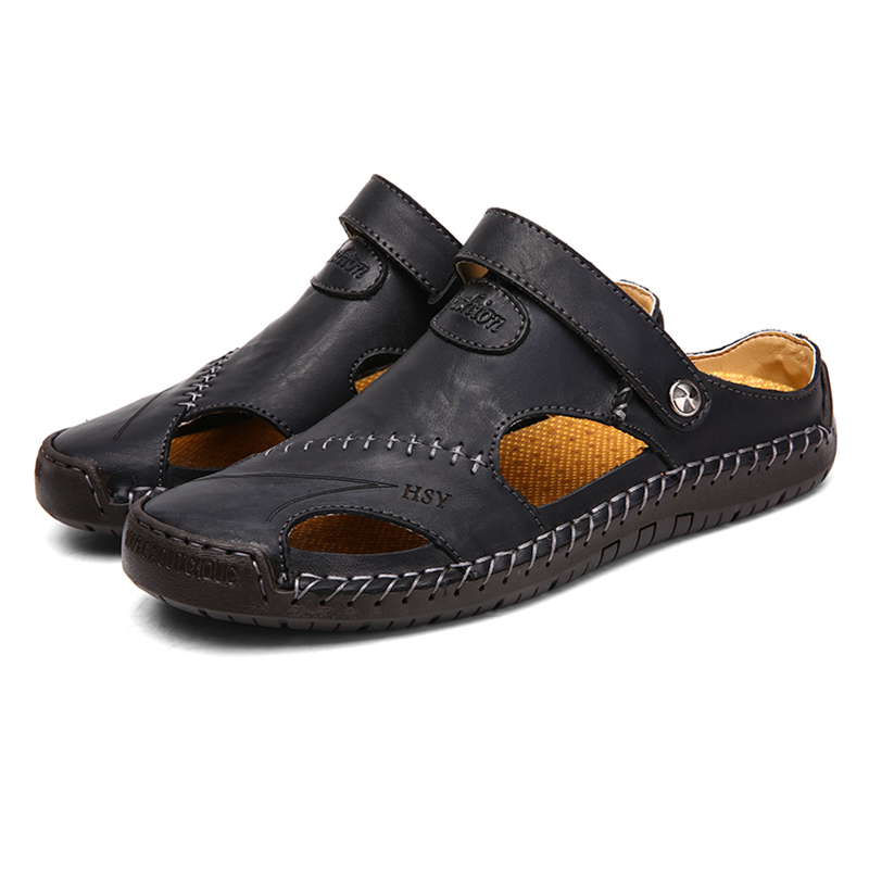 Large Size Soft Leather Men's Breathable Outdoor Sandals