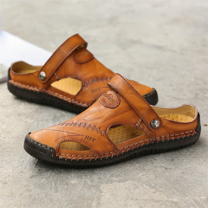 Large Size Soft Leather Men's Breathable Outdoor Sandals