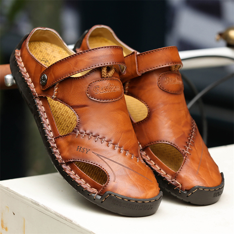 Large Size Soft Leather Men's Breathable Outdoor Sandals