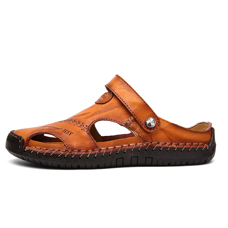 Large Size Soft Leather Men's Breathable Outdoor Sandals