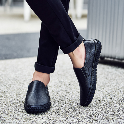 Men Genuine Leather Shoes Slip On