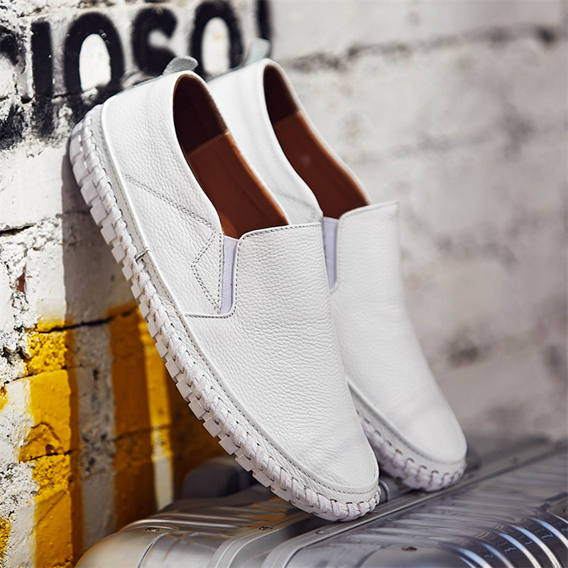 Men Genuine Leather Shoes Slip On