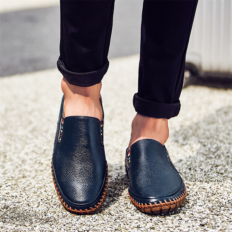 Men Genuine Leather Shoes Slip On