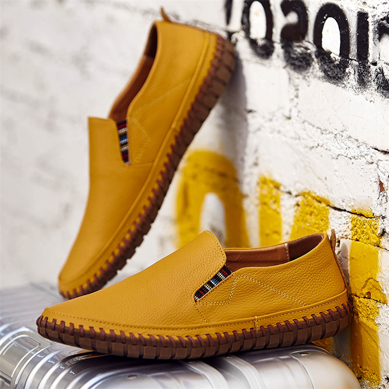 Men Genuine Leather Shoes Slip On