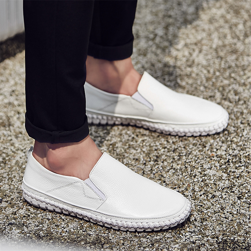 Men Genuine Leather Shoes Slip On
