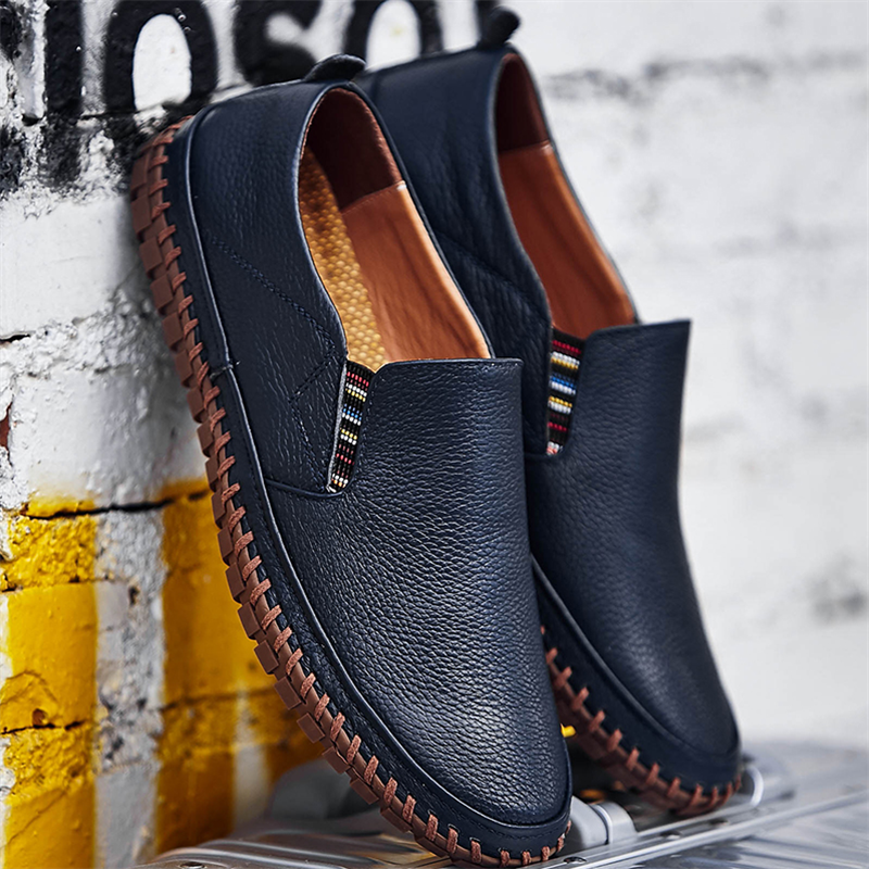 Men Genuine Leather Shoes Slip On