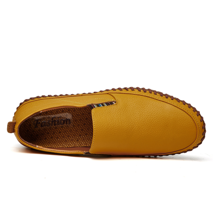 Men Genuine Leather Shoes Slip On