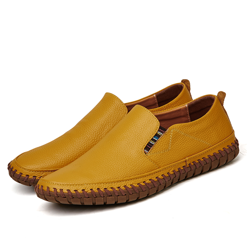 Men Genuine Leather Shoes Slip On