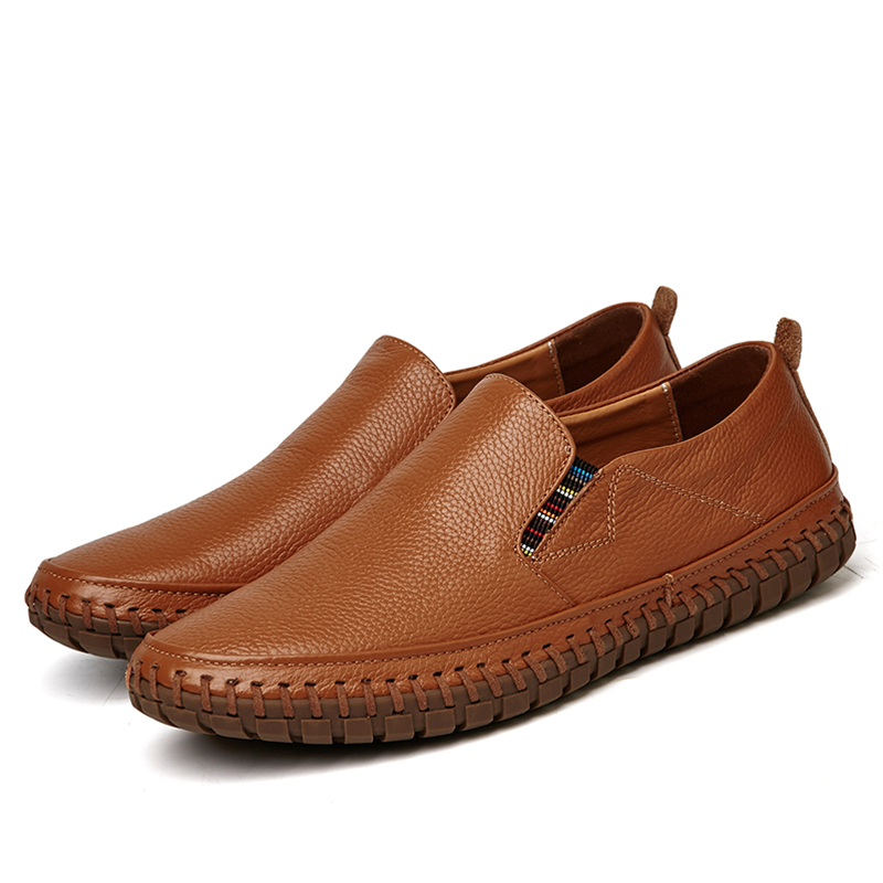 Men Genuine Leather Shoes Slip On