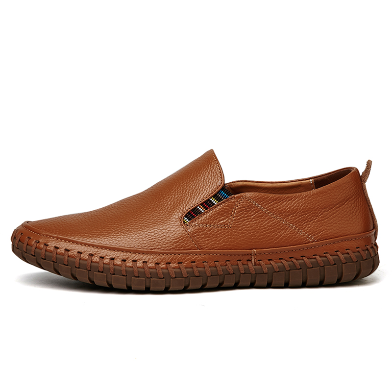 Men Genuine Leather Shoes Slip On