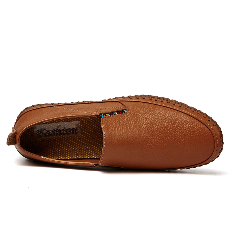 Men Genuine Leather Shoes Slip On