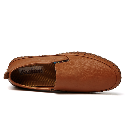 Men Genuine Leather Shoes Slip On