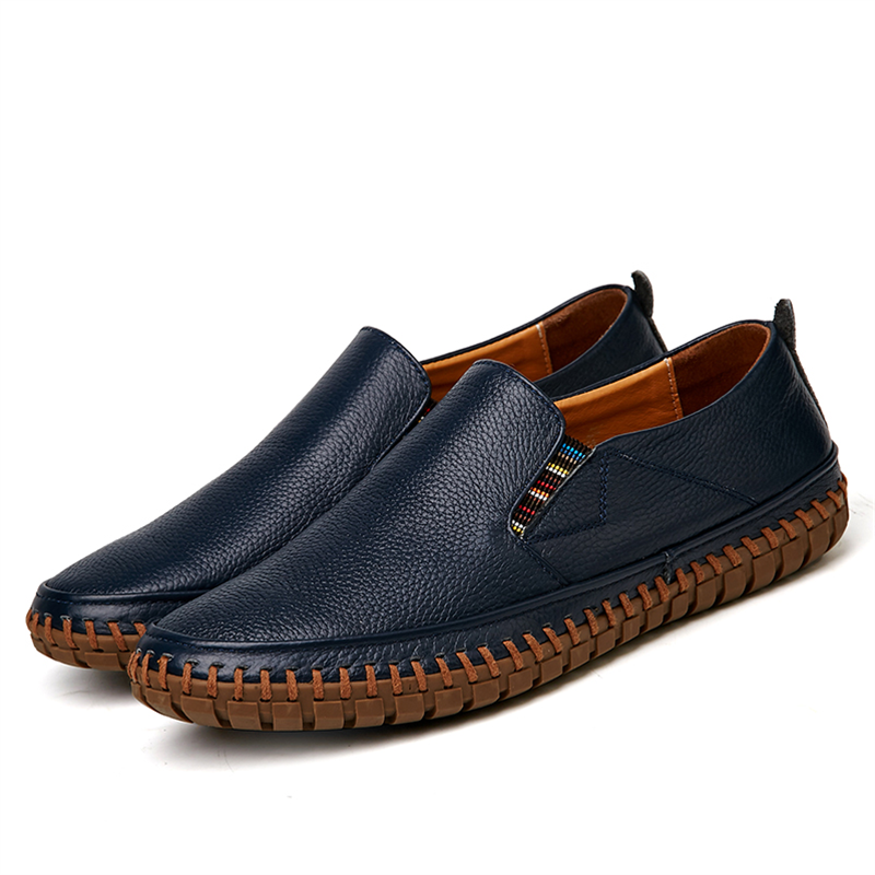 Men Genuine Leather Shoes Slip On