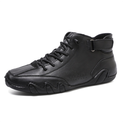 Italian Suede High Boots Handmade With Velcro