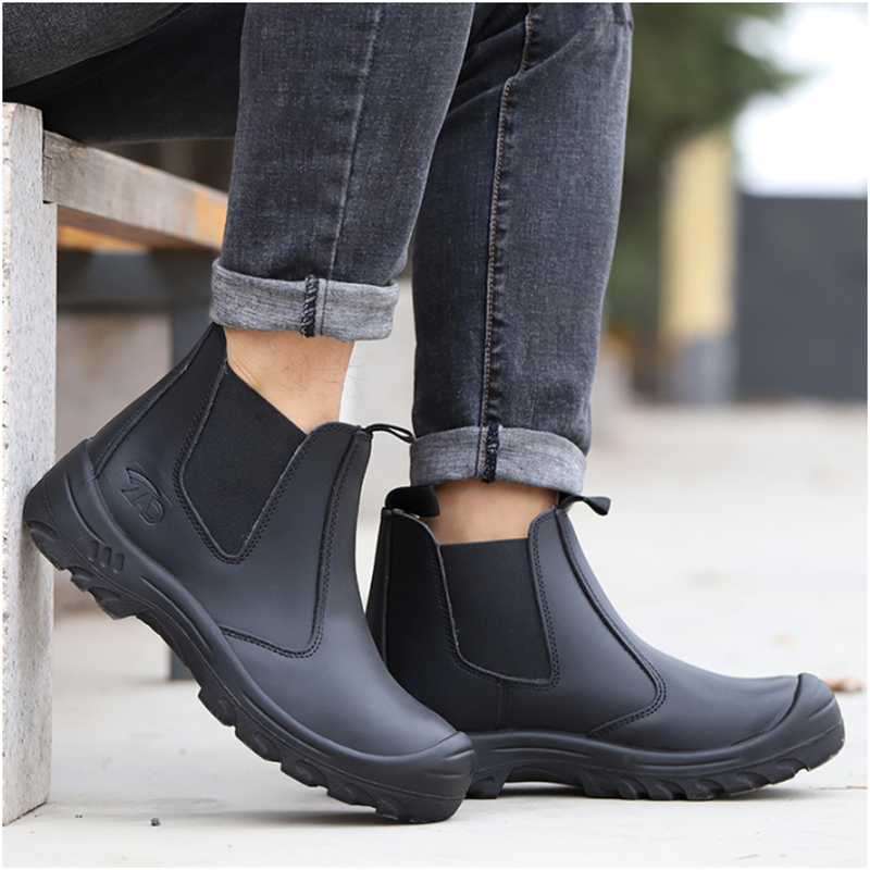 Men's Comfortable Waterd and Oilproof Steel-Toe Box Protecter Iron Workers Chelsea Boots