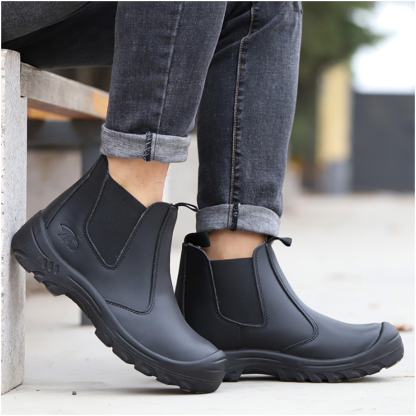 Men's Comfortable Waterd and Oilproof Steel-Toe Box Protecter Iron Workers Chelsea Boots