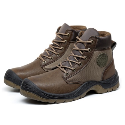 Men‘s Work Safety Comfortable Durable LightWeight Safety Steel Toe Super Fiberskin Leather Boots