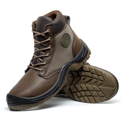 Men‘s Work Safety Comfortable Durable LightWeight Safety Steel Toe Super Fiberskin Leather Boots