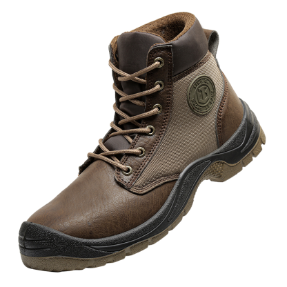 Men‘s Work Safety Comfortable Durable LightWeight Safety Steel Toe Super Fiberskin Leather Boots