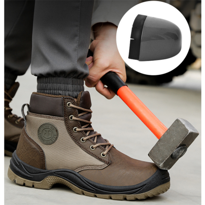 Men‘s Work Safety Comfortable Durable LightWeight Safety Steel Toe Super Fiberskin Leather Boots
