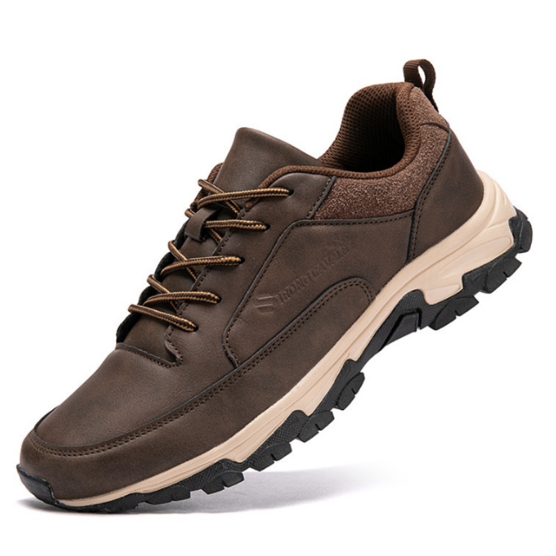 Men's Comfortable Arch Support Shock Absorbing Orthopedic Leather Snea