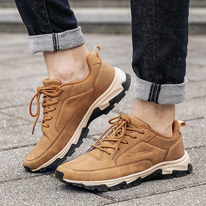 Men's Comfortable Arch Support Shock Absorbing Orthopedic Leather Sneakers