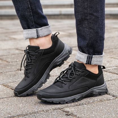 Men's Comfortable Arch Support Shock Absorbing Orthopedic Leather Sneakers