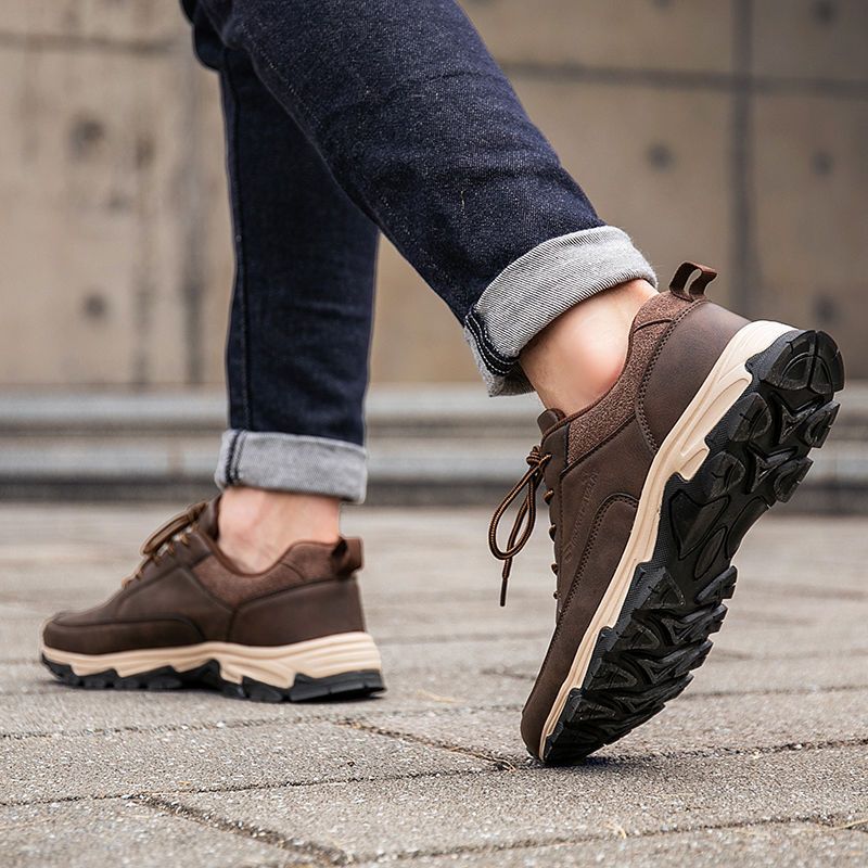 Men's Comfortable Arch Support Shock Absorbing Orthopedic Leather Sneakers