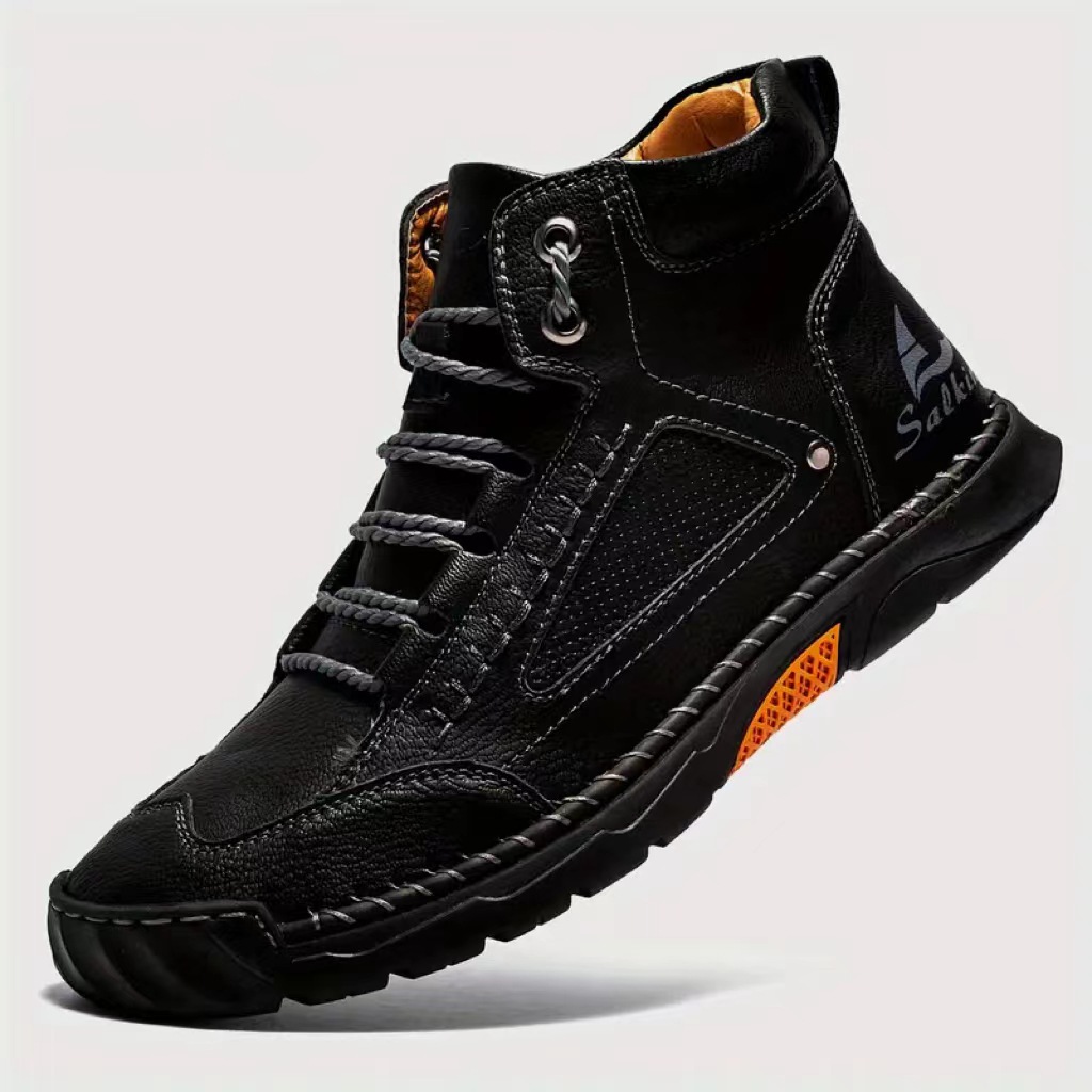 Men's Casual Leather Fashion Sneakers Ankle Chukka Boots Handmade Lightweight Loafers Mid-top Dress Boots Walking Driving Shoes
