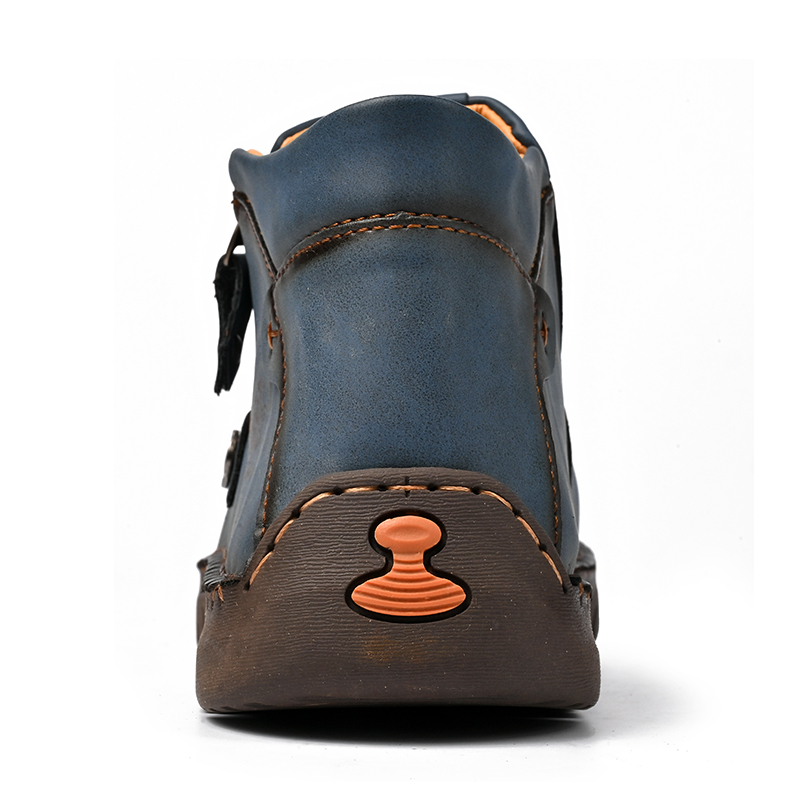 Mens Casual Leather Shoes Ankle Chukka Boots Slip On Lightweight Loafers Mid top Walking Driving Shoes for Male