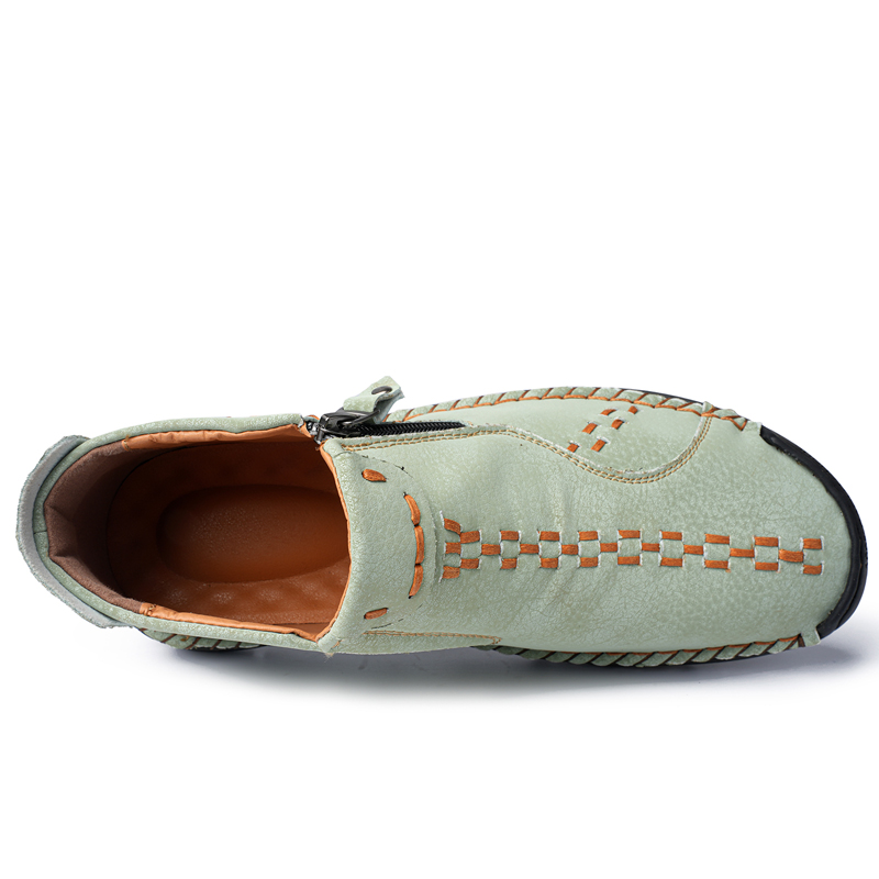 Mens Casual Leather Shoes Ankle Chukka Boots Slip On Lightweight Loafers Mid top Walking Driving Shoes for Male