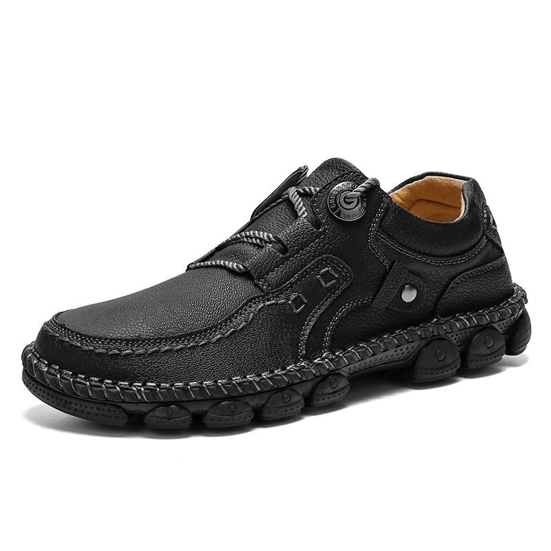 Mens Casual Leather Shoes Ankle Chukka Boots Slip On Lightweight Loafers Mid top Walking Driving Shoes for Male