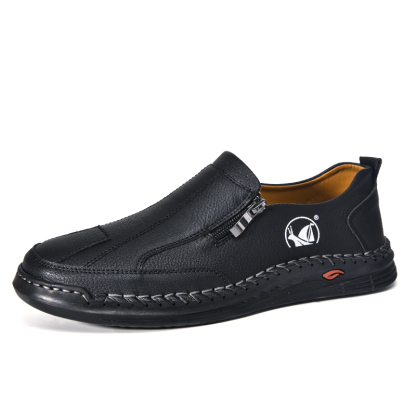 Mens Loafers Slip On Casual Shoes Leather Flat Penny Loafers Outdoor Lightweight Breathable Walking Driving Shoes Comfort Classic Hand Stitching Office Dress Work Shoes Anti Slip Round Toe Moccasins
