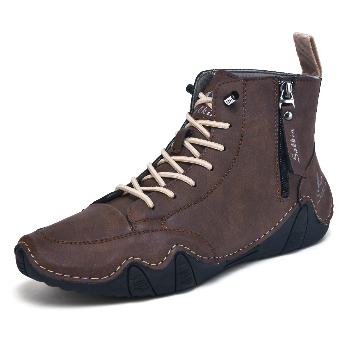 Men's Casual Leather Fashion Sneakers Ankle Chukka Boots Slip On Lightweight Loafers Walking Driving Shoes