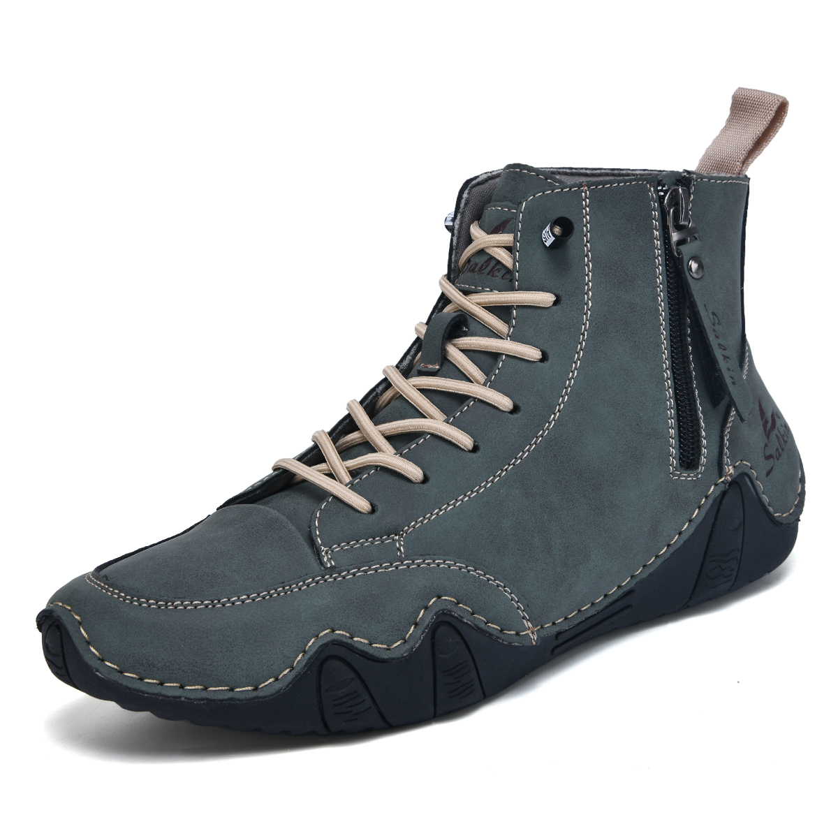 Men's Casual Leather Fashion Sneakers Ankle Chukka Boots Slip On Lightweight Loafers Walking Driving Shoes